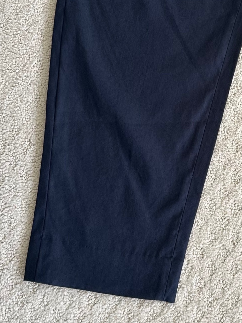 The Reset Slouchy Crop Pleated Trouser Navy Small Linen Blend Relaxed Office NWT - Picture 3 of 12